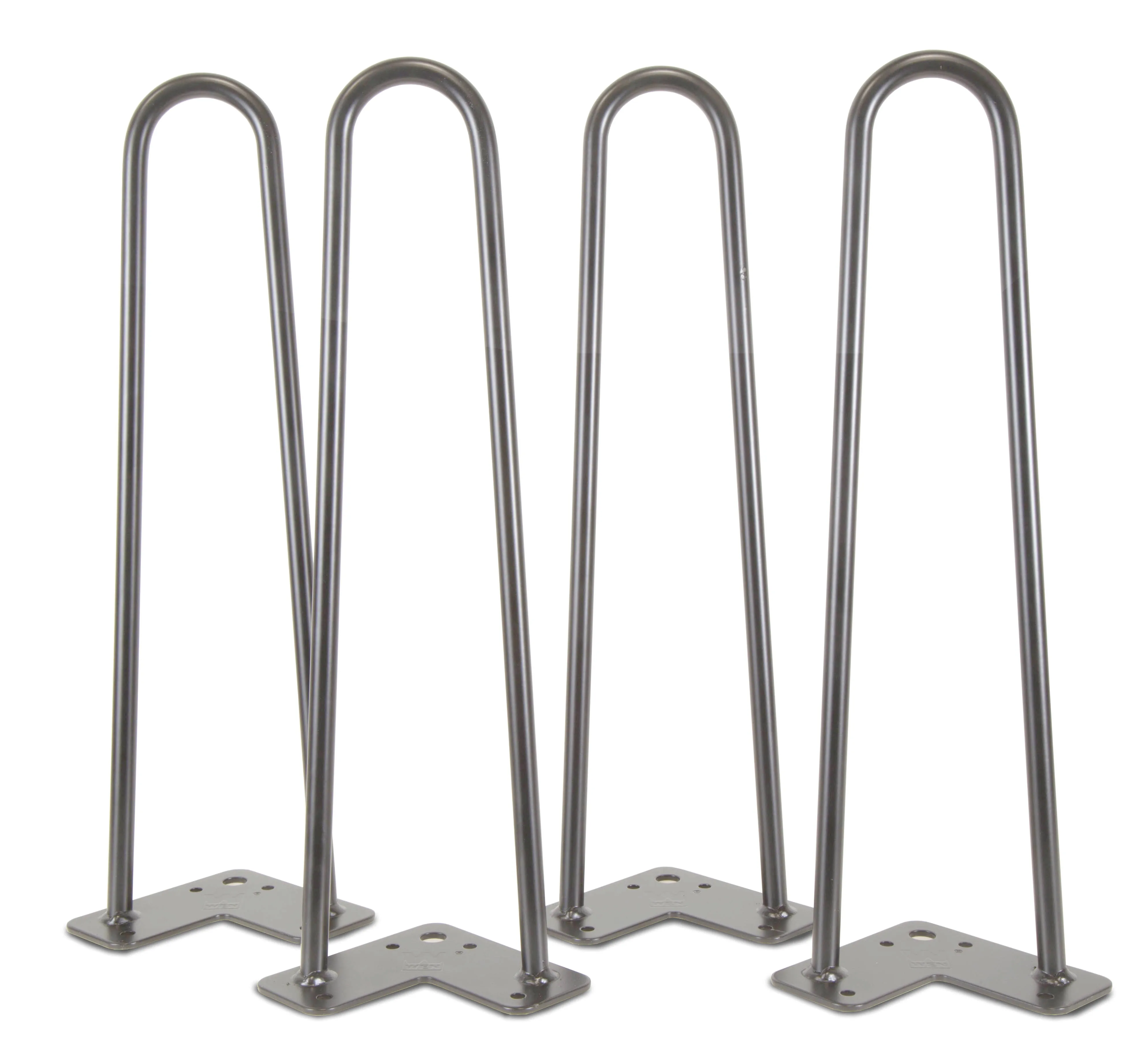 USA NEW Hairpin Table Legs  16-Inch Mid-Century Modern Raw Steel 1/2-Inch Set 4