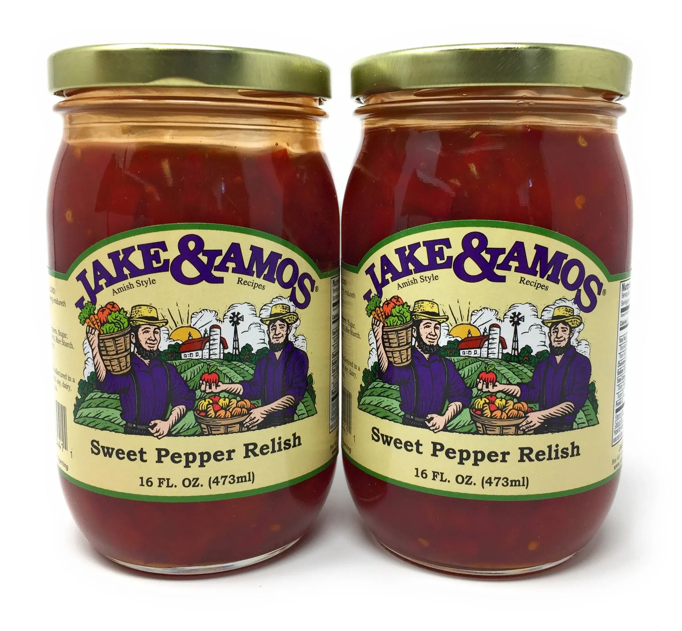 Jake & Amos Sweet Pepper Relish / 2 - 16 oz. Jars