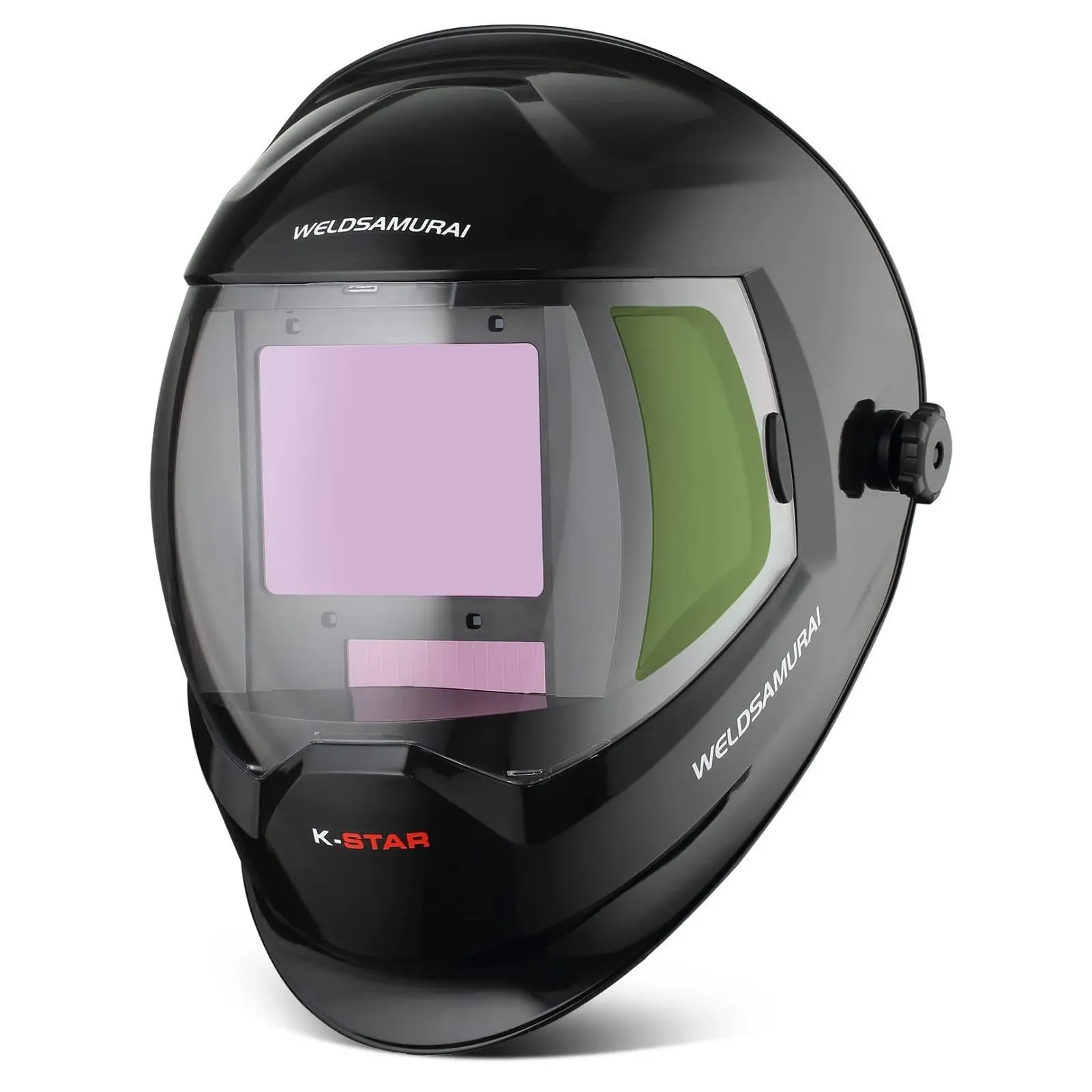 WELDSAMURAI Large Viewing Welding Helmet Auto Darkening with Side View, 4 Arc ...