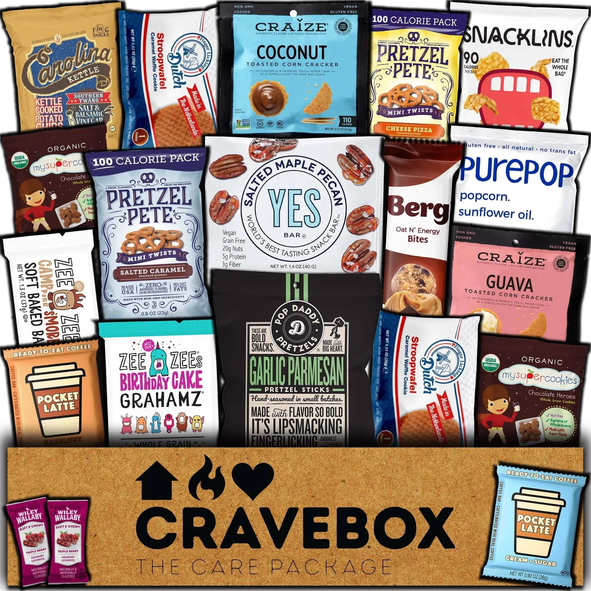 CRAVEBOX Gourmet Specialty Snacks Box Care Package Boxes for College Students...