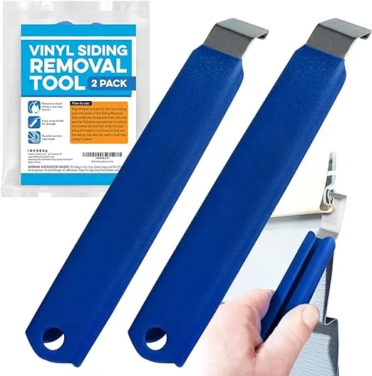 IMPRESA 2 Pack Vinyl Siding Removal Tool for Installation and Repair, Extra Long Non-Slip Grip Handle, Easy Removal of Vinyl Sidings Without Damaging Siding, High-Quality One-Piece Steel Zip Tool