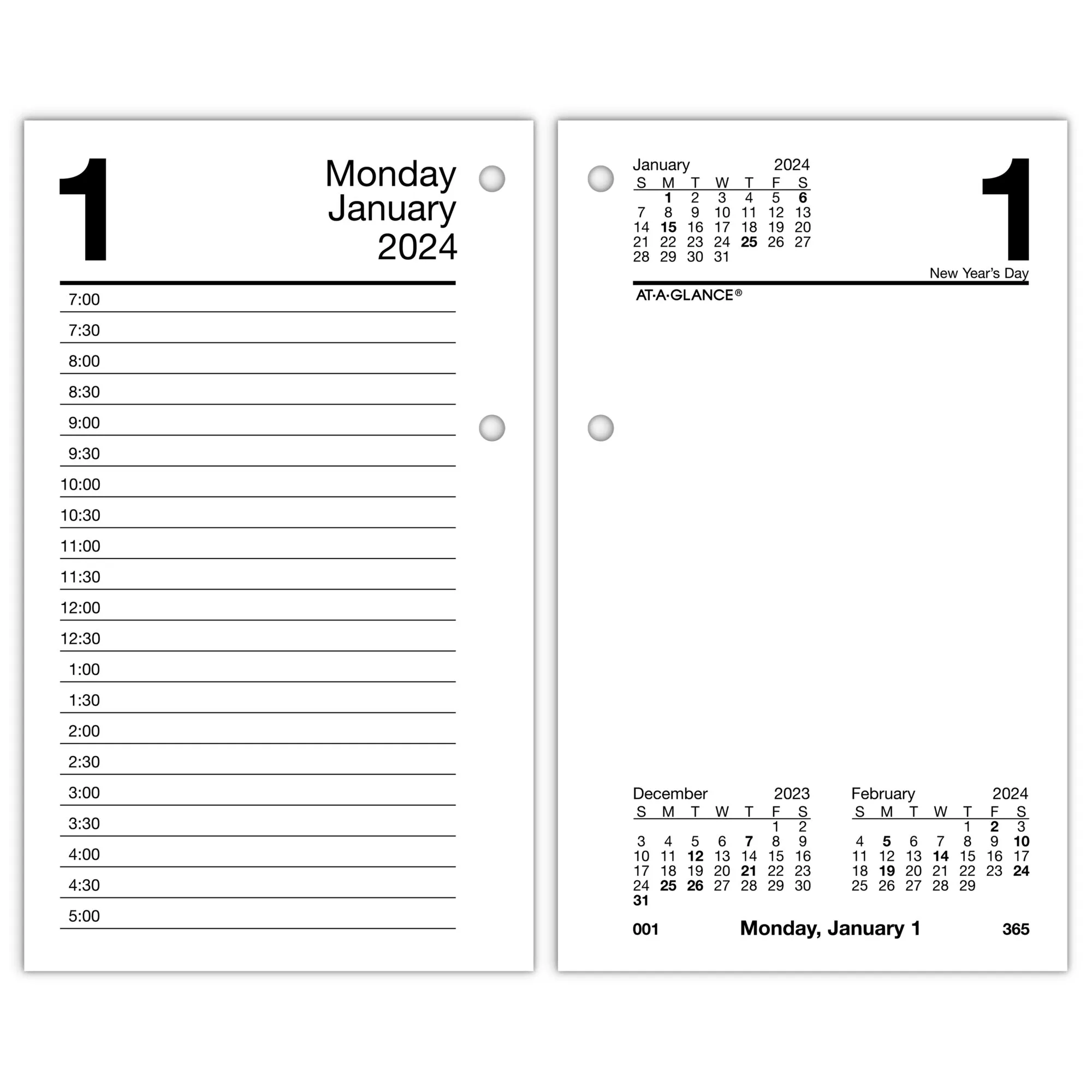 AT-A-GLANCE Daily Desk Calendar Refill