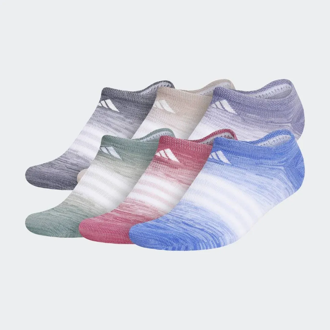 Women's adidas Superlite Multi-Color Space Dye 6-Pack No Show Socks