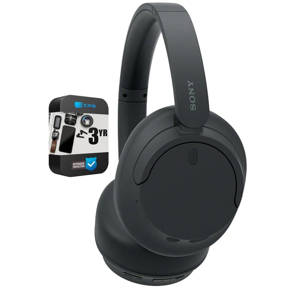 Sony WH-CH720N/B Wireless Noise Cancelling Headphone Black Bundle with 3 Yr CPS Enhanced Protection Pack