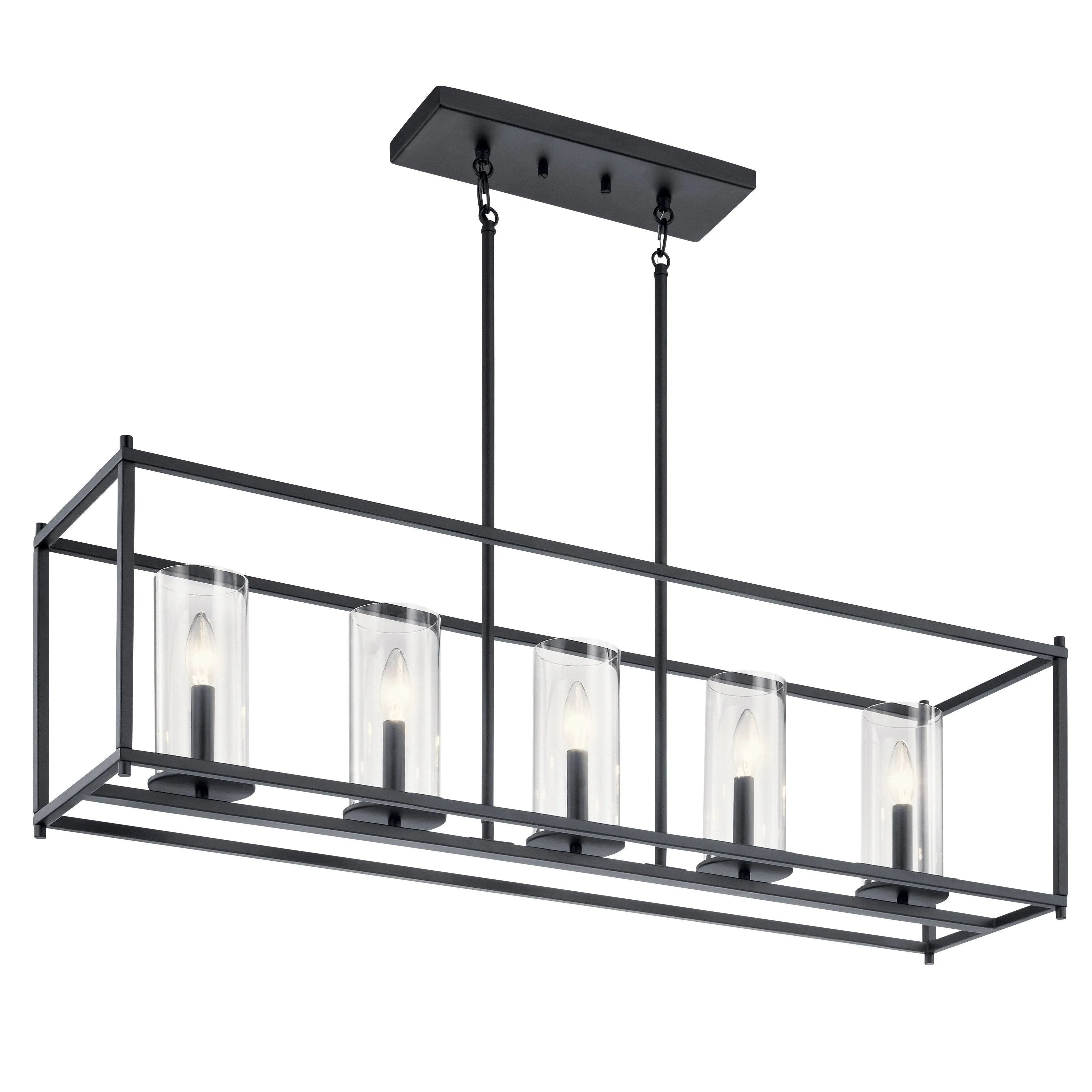 Kichler Crosby 5 Light Linear Chandelier Black 43995BK