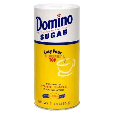 Domino Premium Pure Cane Granulated Sugar with Easy Pour Recloseable Top 16 oz. Pack of 1