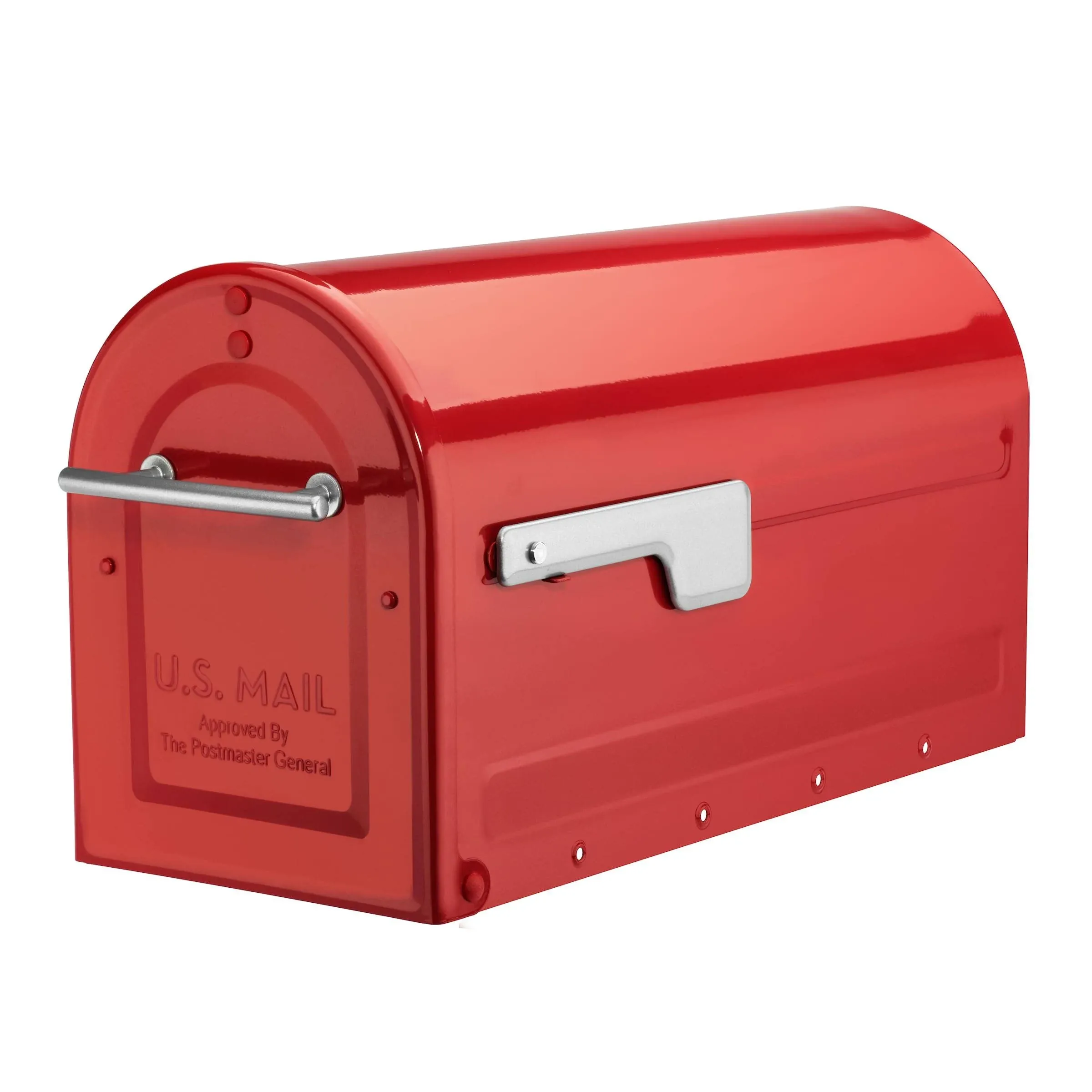 Post Mount Mailbox Red Mail Steel Large Galvanized Durable Rust-Proof Outdoor