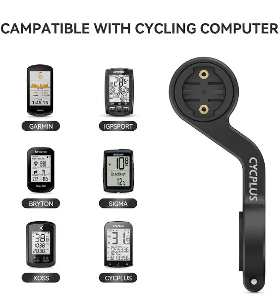 CYCPLUS Cycling Out Front Bike Mount Z1 Designed for All Cycling Computer, Garmin Edge 520 530 820 830 1000 GPS and Other Normal Models, Fits 12.5 inches(31.8mm) Diameter Handlebars Only.