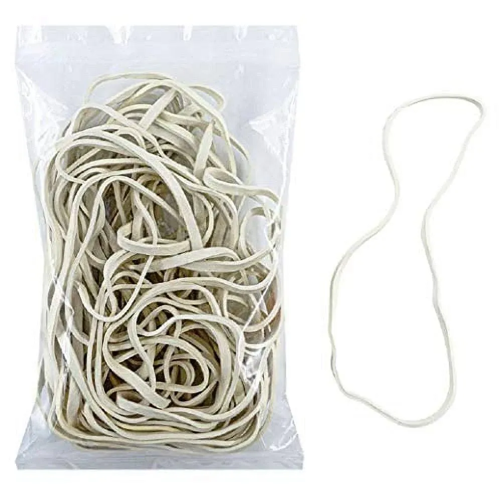 Extra Large 8 Inch Big Postal Rubber Band - White Color Heavy Duty Elastic Biodegradable Natural Rubber Bands Pack of 30 Pcs