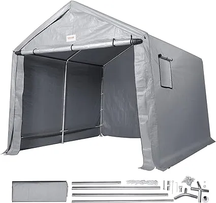 VEVOR Portable Shed Outdoor Storage Shelter, 6x8x7 ft Heavy Duty All-Season Instant Waterproof Storage Tent Sheds with Roll-Up Zipper Door and