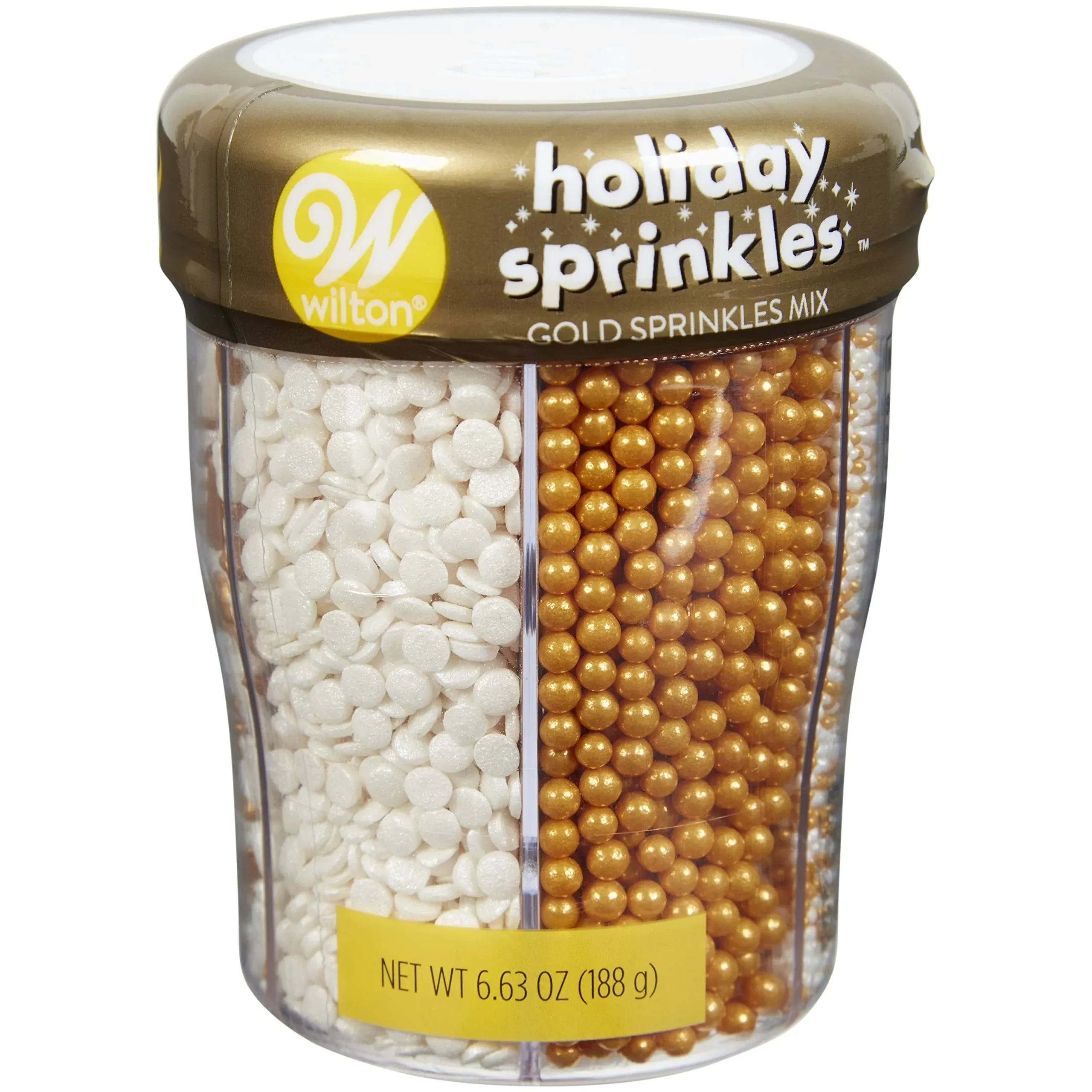 Wilton Sprinkle Mix, Gold/White, 6 Cell