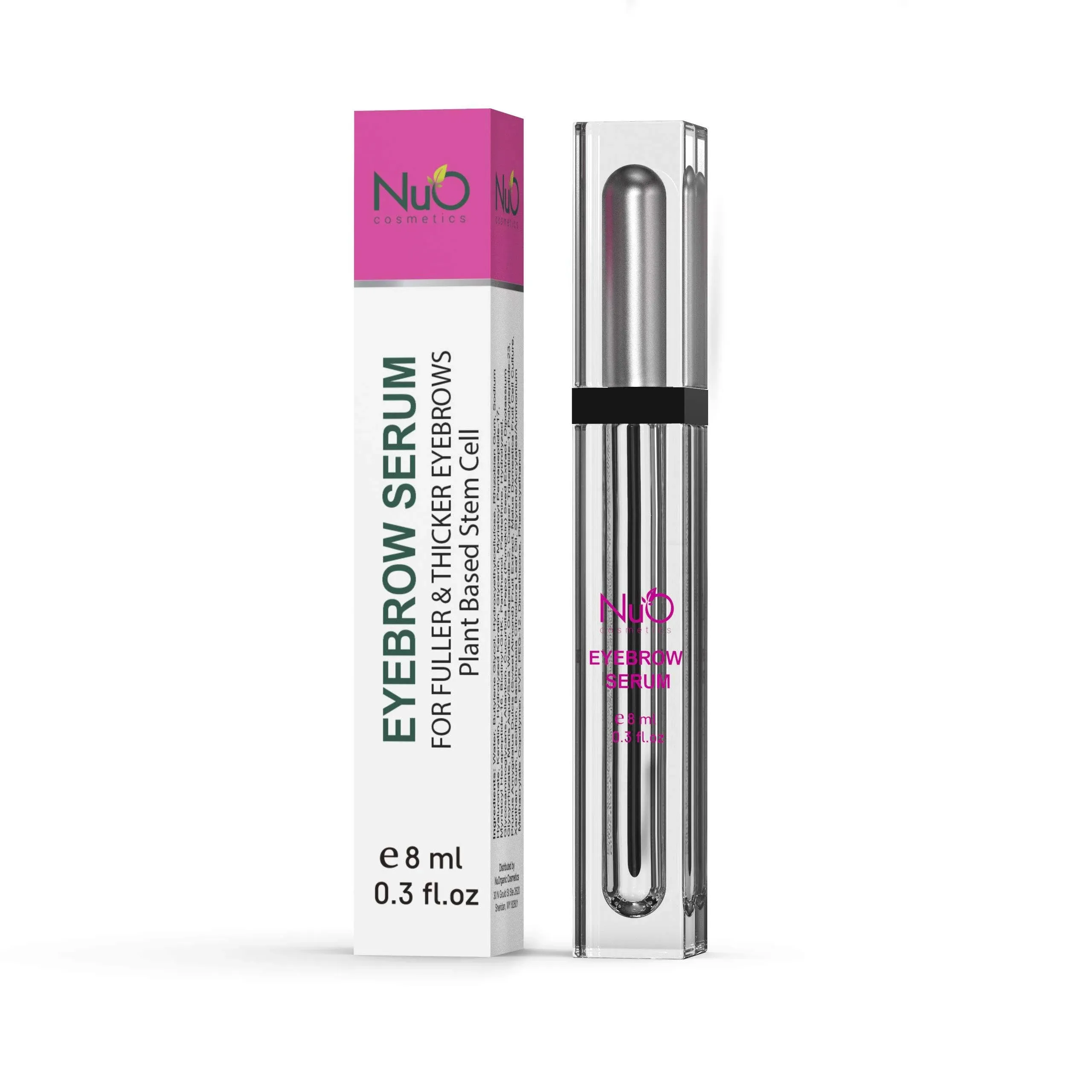 nuorganic Brow Growth Serum - Stronger + Thicker + Longer Eyebrows in 30 Days - Patented PhytoCellular Science - Vegan + Cruelty Free