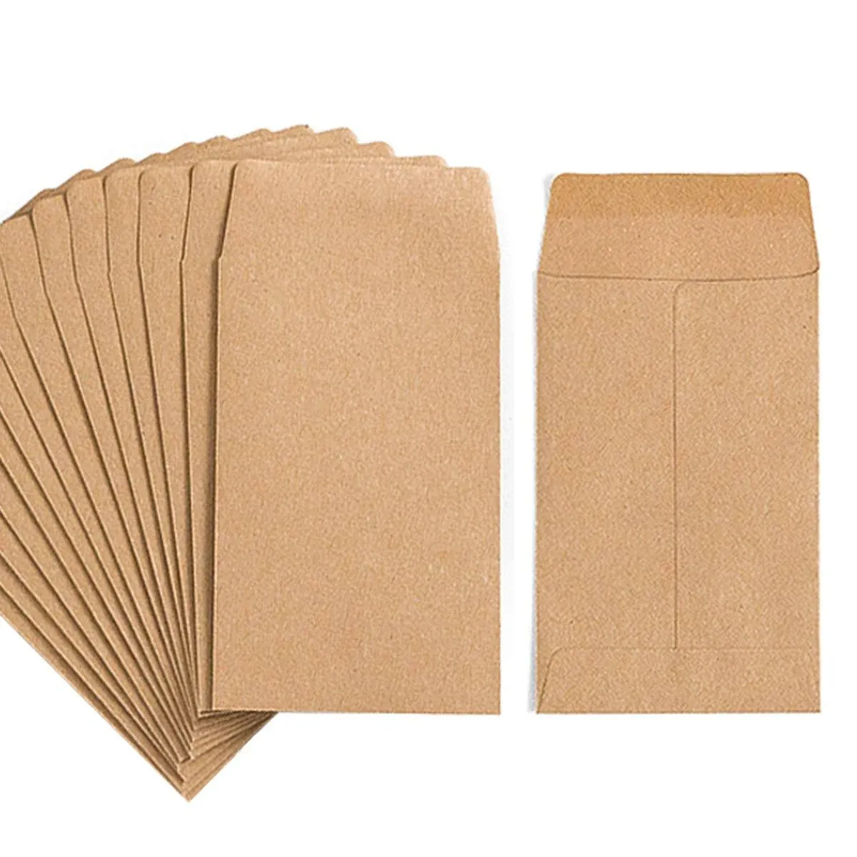 1000 Pack Small Coin Envelopes Self-Adhesive Kraft Paper Seed Envelopes Mini Parts Small Items Stamps Storage Packets Envelopes for Garden, Office or Wedding Gift(2.25"×3.5")