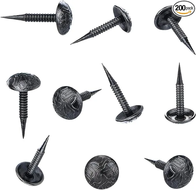 Homdire Upholstery Tacks with Small Head, 5/16 inch Vintage Furniture Tacks Nails for Upholstery, 200pcs Mini Upholstery Decorative Nai