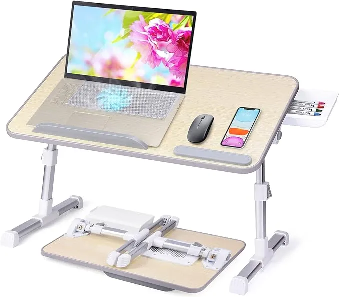 Slendor Laptop Desk Adjustable Laptop Stand Foldable Bed Table Portable Lap Desk Folding Notebook Stand Reading and Writing Holder Breakfast Tray