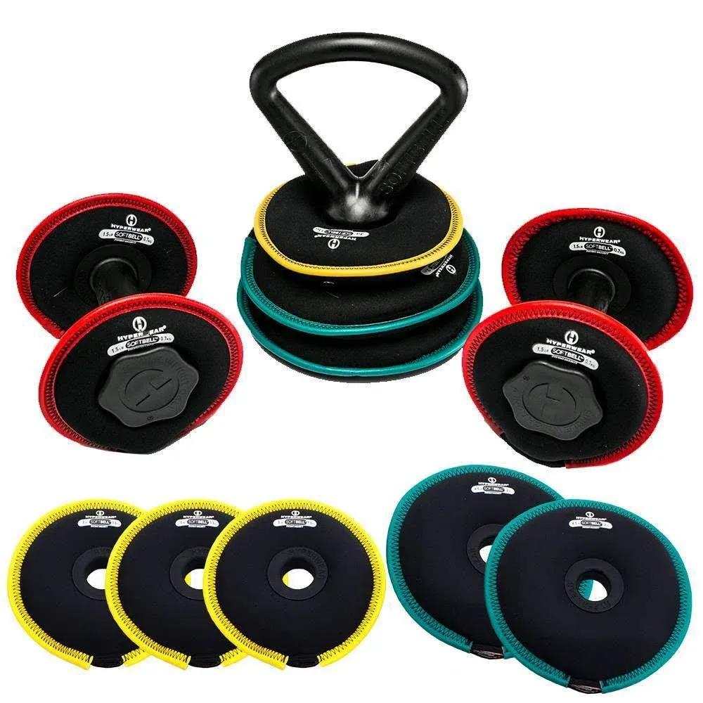 Hyperwear SoftBell Soft Kettlebell Adjustable Dumbbells Home Gym Combo Set - Light