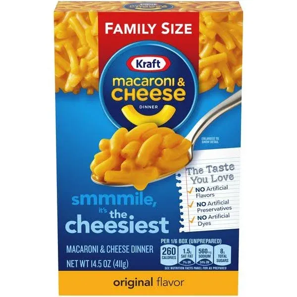 Kraft Original Macaroni & Cheese Dinner Family Size - 14.5 oz