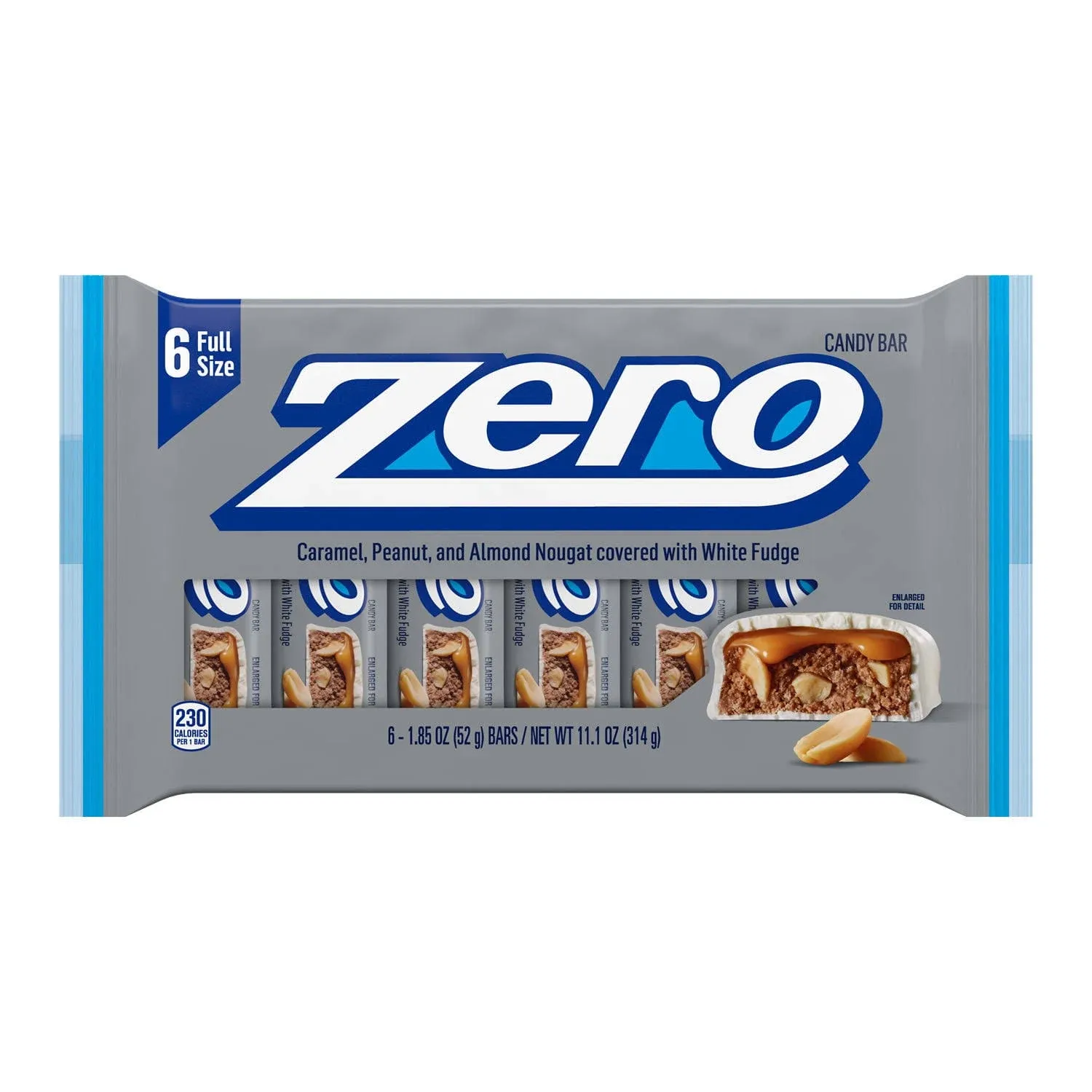 Zero Candy Bars, 1.85 oz, 6 count