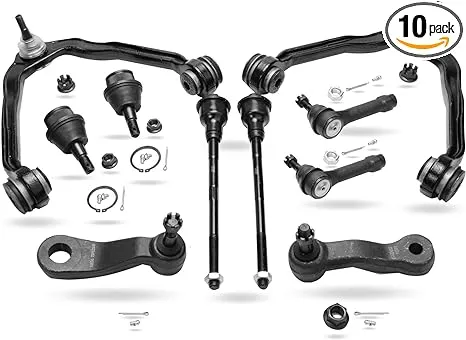 Detroit Axle - Front End 10pc Suspension Kit for Silverado Sierra Suburban Avalanche Yukon XL 1500 Tahoe Escalade ESV Ext, Upper Control Arms Lower