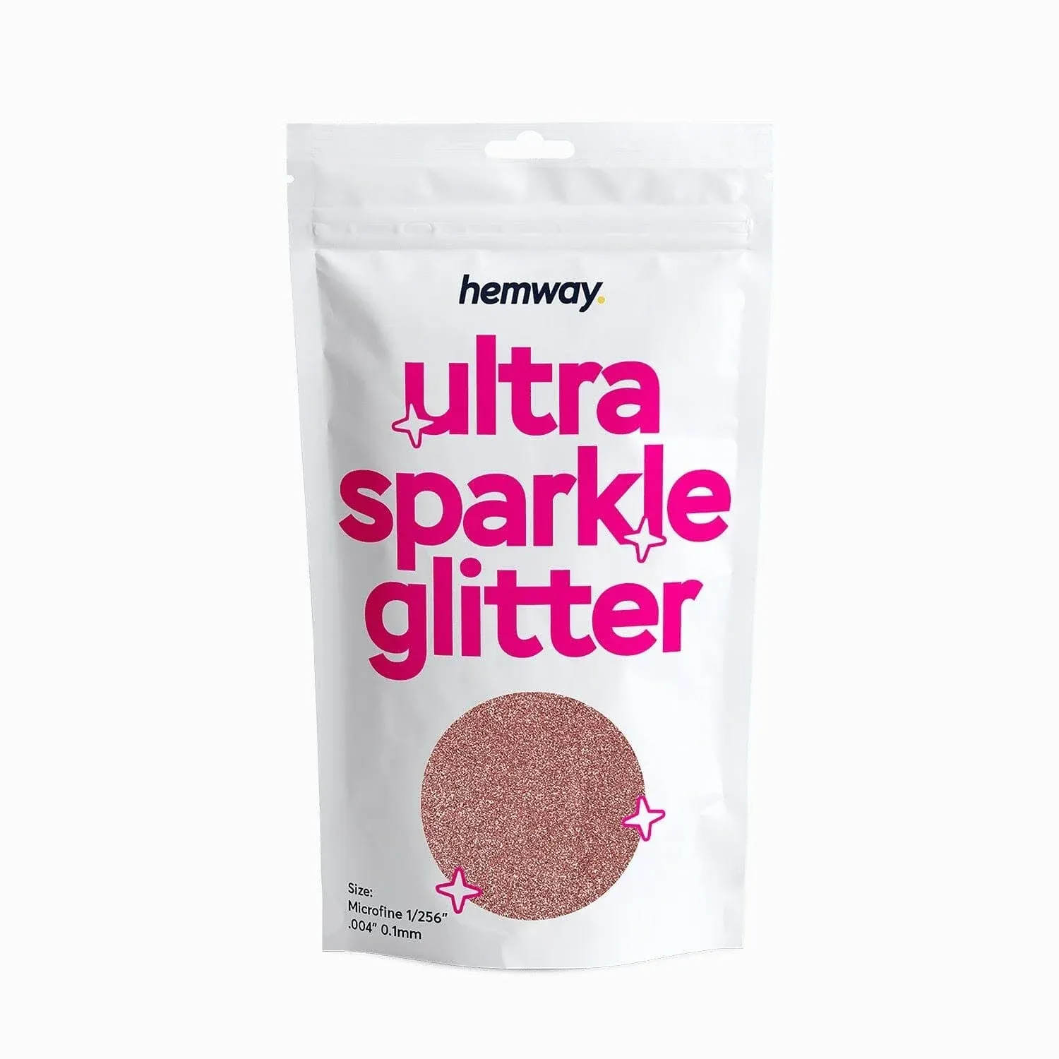 Hemway Ultra Sparkle Glitter for Nails, Face, Makeup, Body Art, Hair, Skin, Art, Cards, Cosmetic (MICROFINE) - Rose Gold