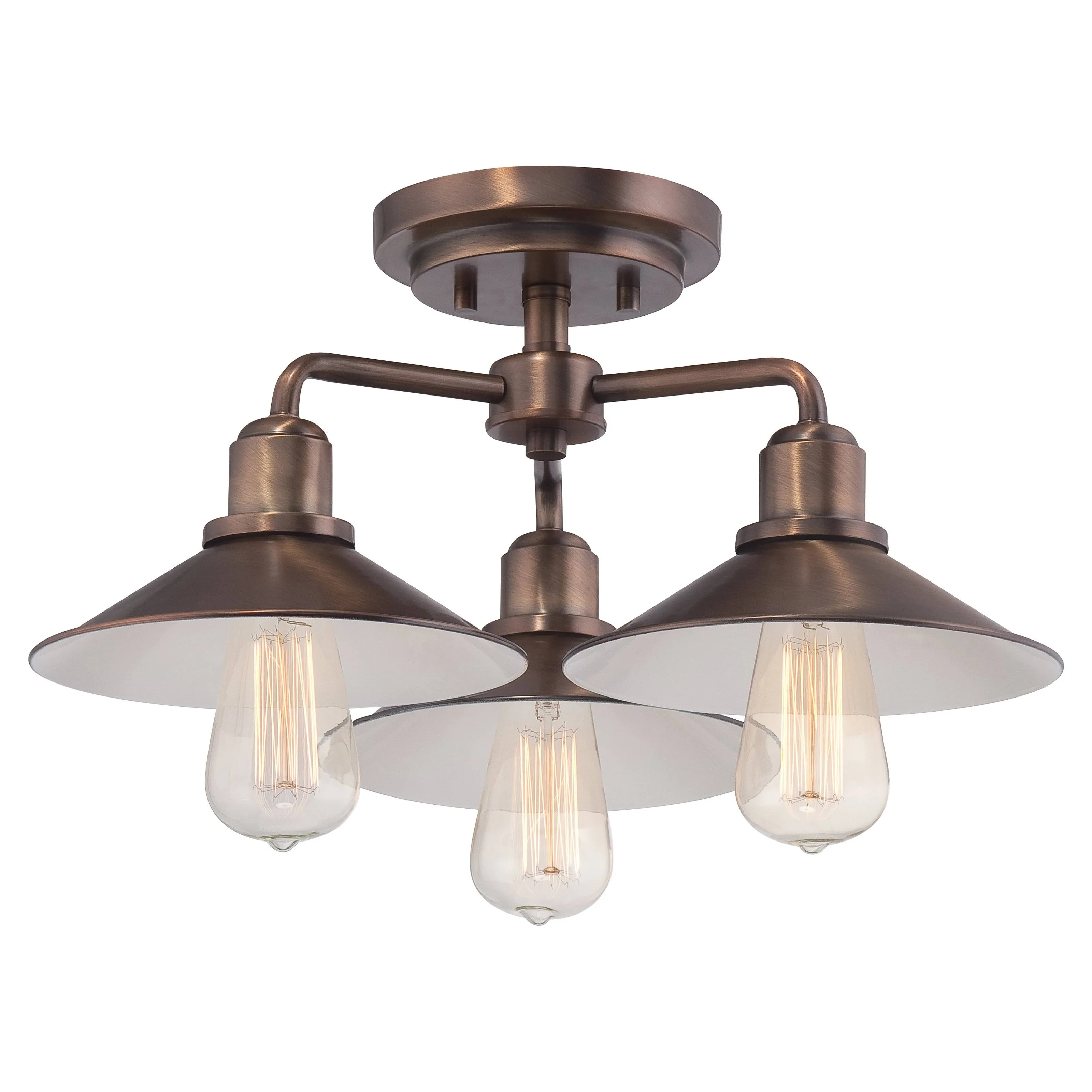 Designers Fountain Newbury Station Semi Flush Old Satin Brass - 85411-OSB