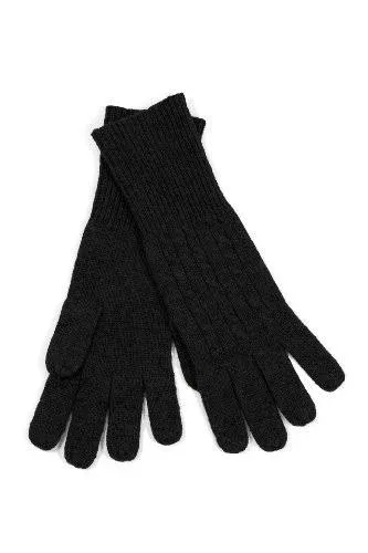 Fishers Finery Women's 100% Pure Cashmere Gloves | Cable Knit Design