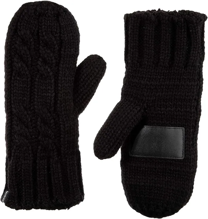 isotoner Women's Chunky Cable Knit Sherpasoft Mittens