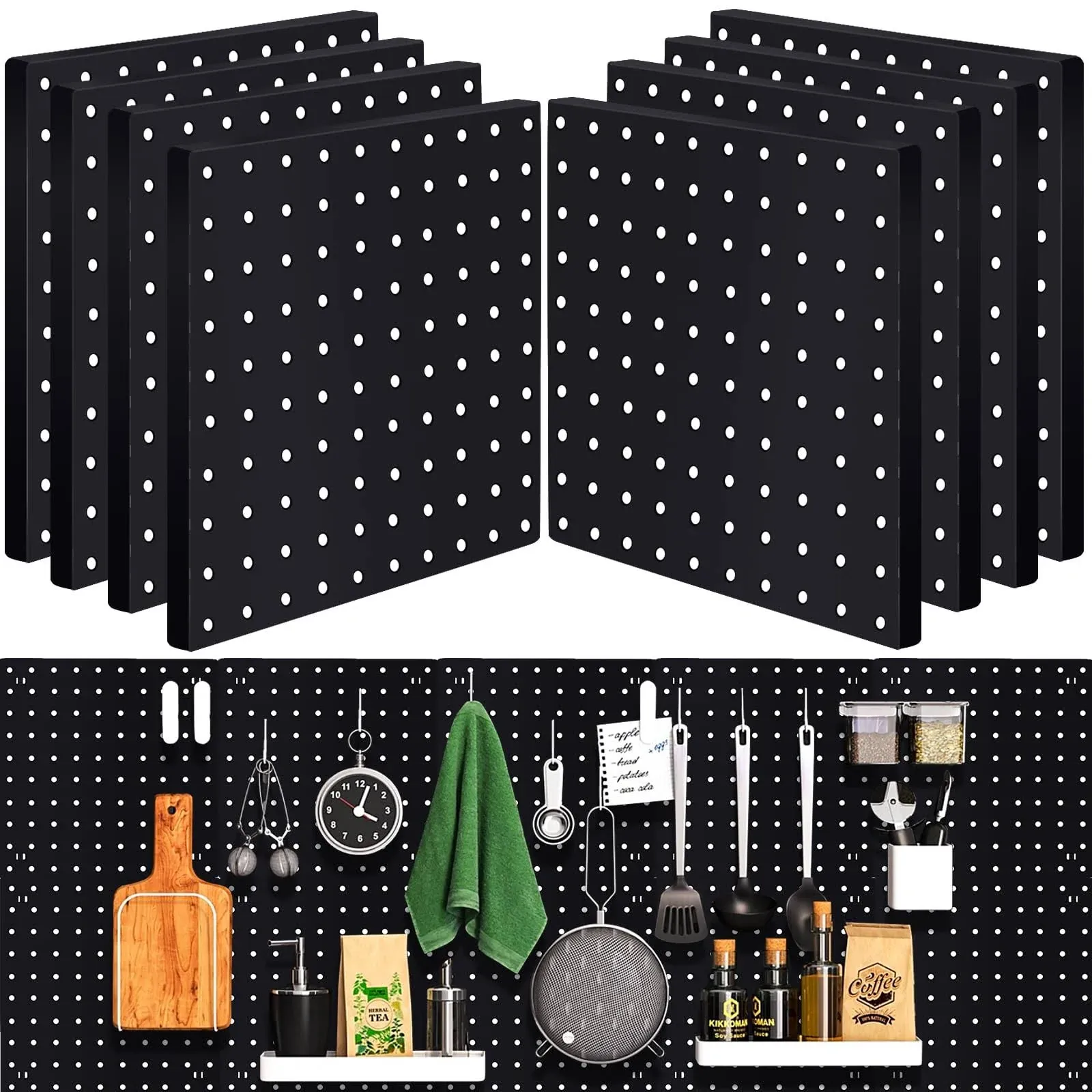 8Pcs Pegboard, Peg Board, Pegboard Wall Organizer, 10 Inch B Pegboard 8-Pack