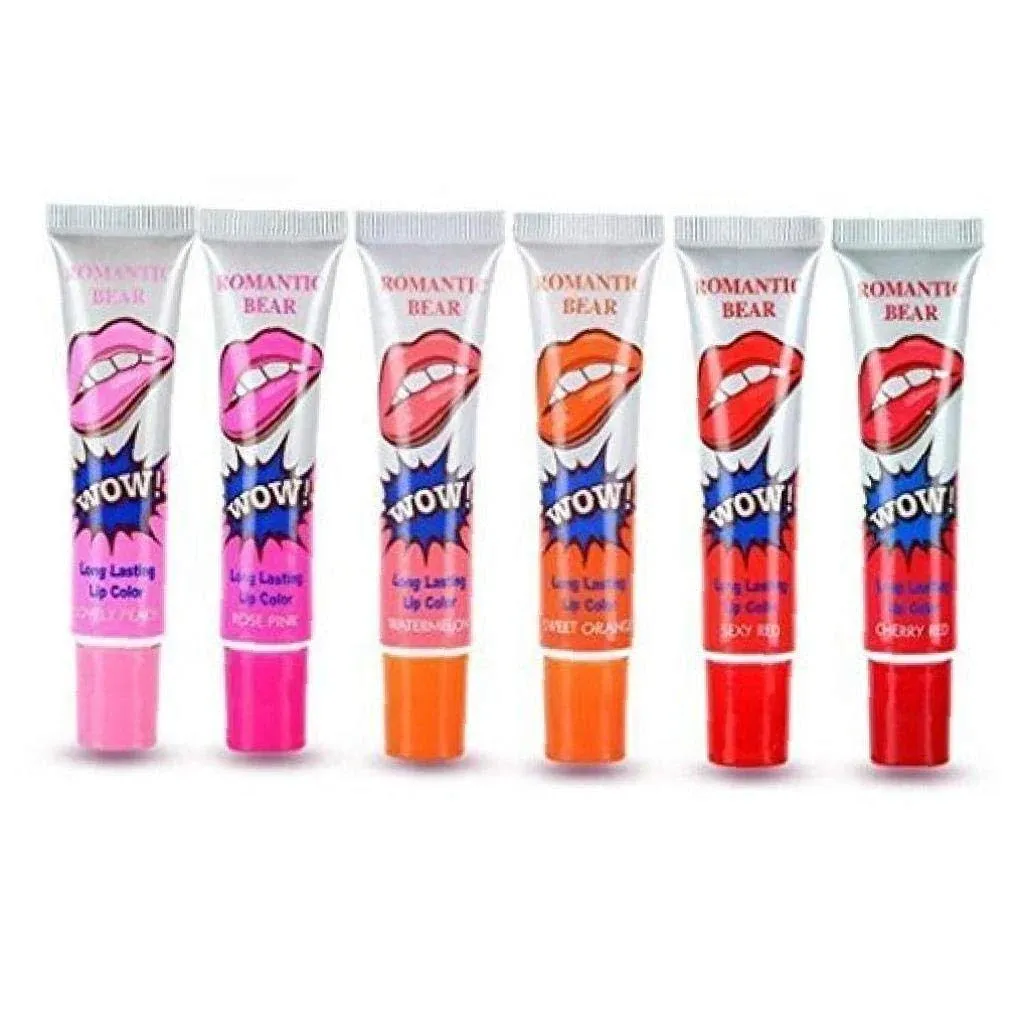 FENGZHAO 6 Colors Tattoo Magic Color Lip Stain Tint Long Lasting Lip Gloss Sets