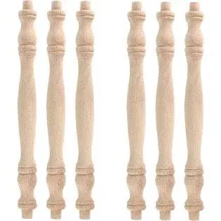 HEVSTIL 6-Pack 7 3/4&#034; Wooden Baluster SpindlesDecora<wbr/>tive Wood Spindles Unpain...