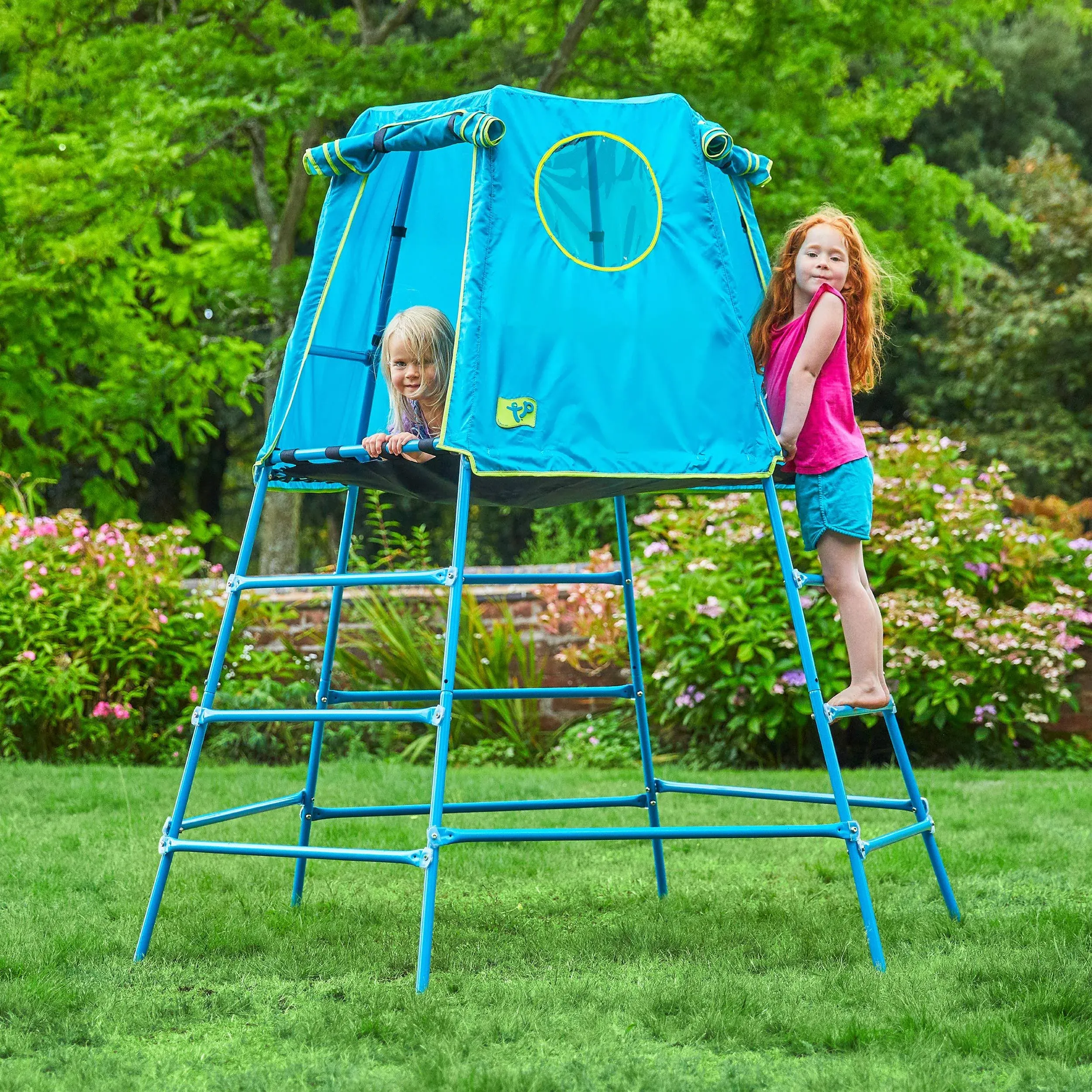 TP Toys Explorer 2 Climbing Set Jungle Gym with Platform and Tent, Blue, 850