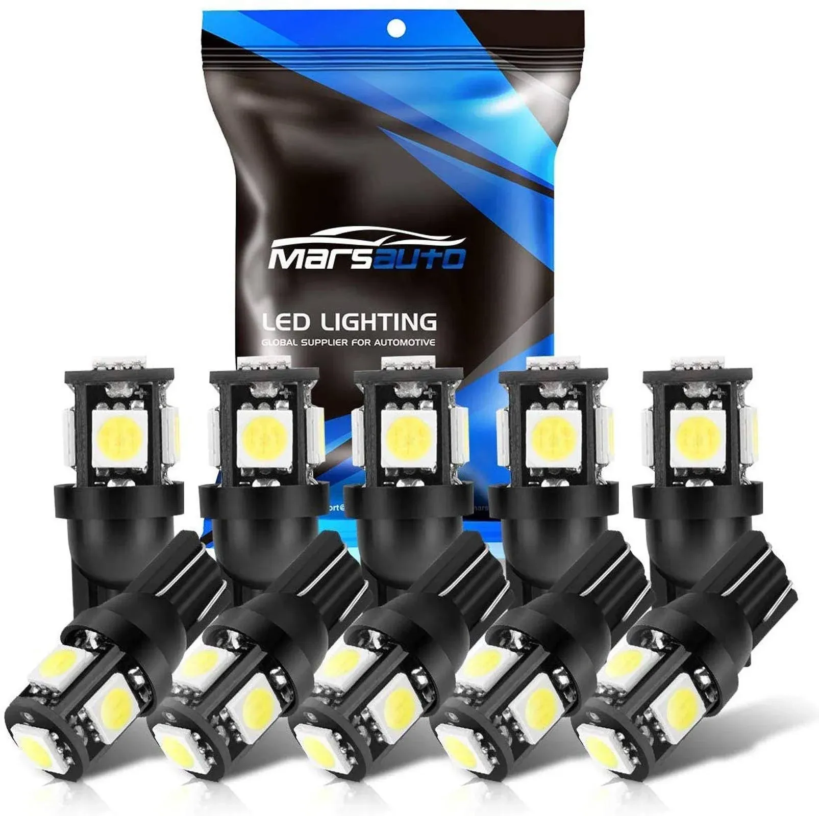 Marsauto 194 LED Light Bulbs, 6000K Super Bright T10 168 2825 5smd Replacement ...