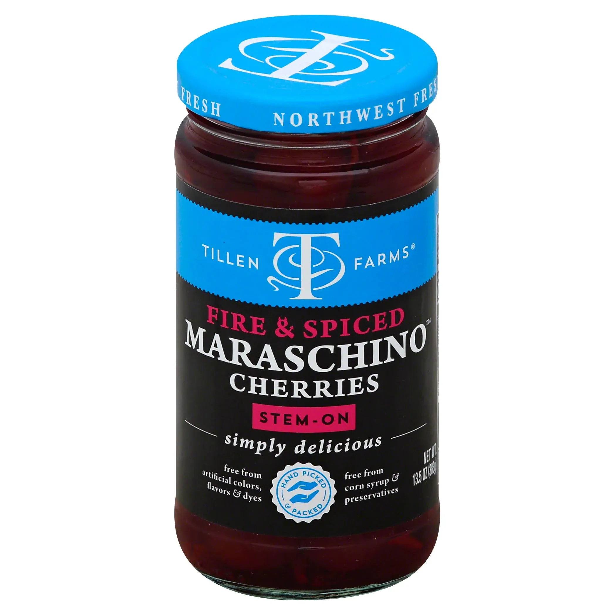 Tillen Farms Cherries, Maraschino, Fire & Spiced - 13.5 oz