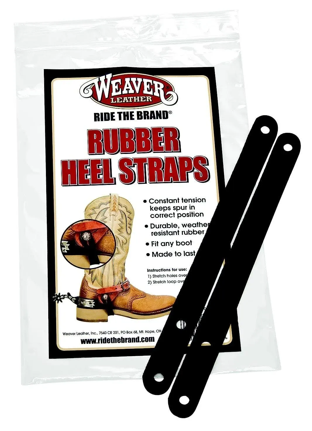 Weaver Leather Black Rubber Heel Straps