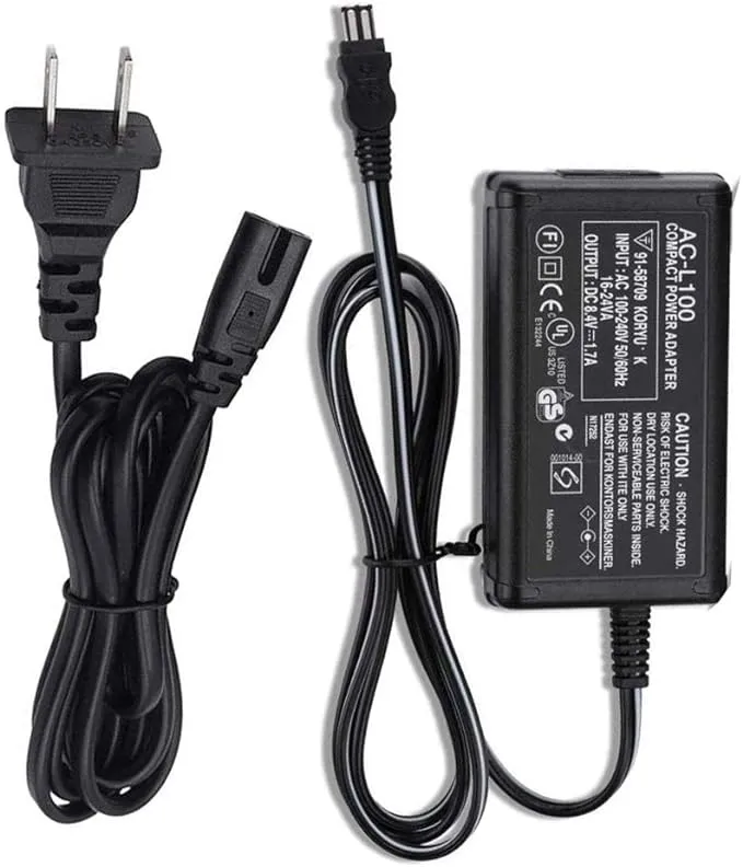 AC-L100 AC Power Supply Adapter, Replacement for Sony AC-L10A, AC-L10B, AC-L10C AC-L15A/B AC-L100C,for Sony Handycam CCD-TRV77 CCD-TRV88 CCD-TRV9X DCR-TRV6E MVC-FD Cameras