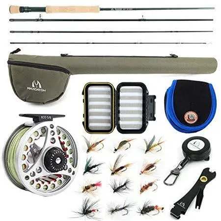 M Maximumcatch Maxcatch Extreme Fly Fishing Combo Kit 3/5/6/8 Weight, Starter Fly ...