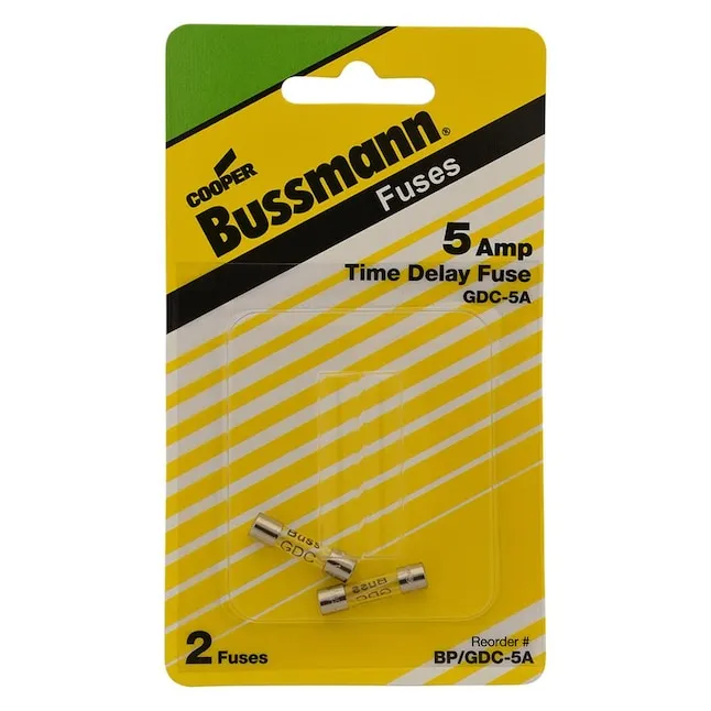 Bussmann 2 amps Time Delay Glass Fuse 2 pk