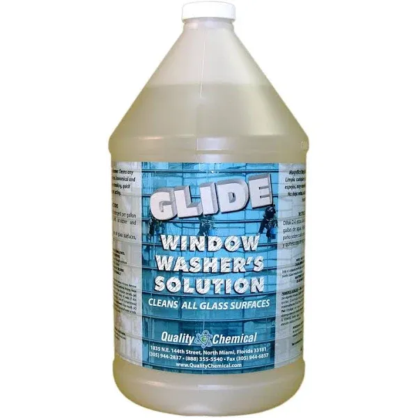 Quality Chemical Glide Window Washer's Solution Commercial Window Cleaning Soap - Outdoor Glass Cleaner for Window Washing Solution, Window Cleaning Solution - 128 oz (Pack of 1)