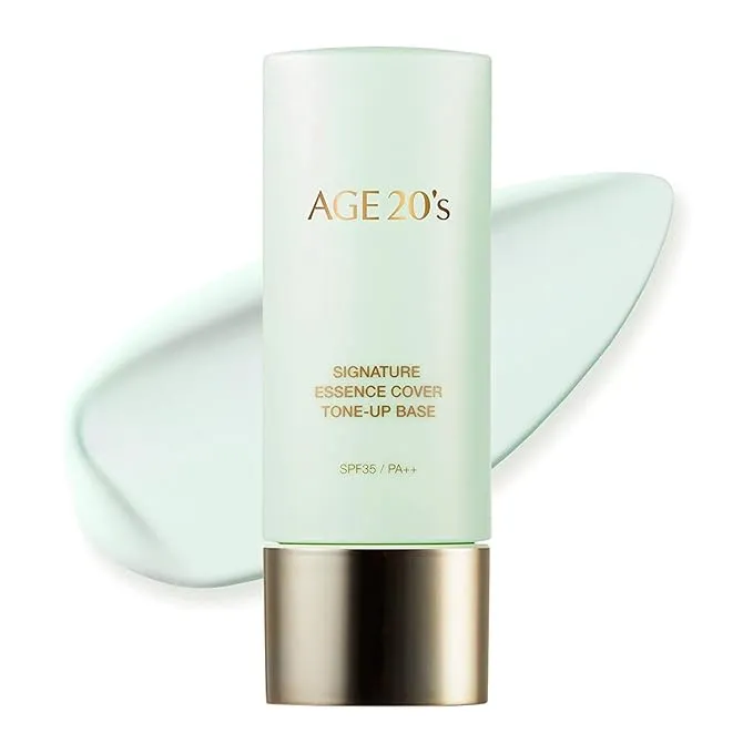 AGE 20's Green Tone Up Base SPF15, Hydrating Essence, Glow Skin Tint, Tone Correcting BB & CC Cream Korean Makeup Primer (1.35 fl. oz)