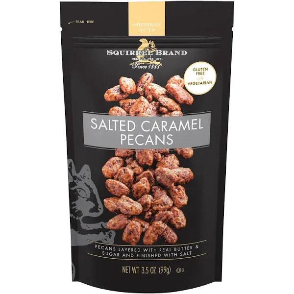 Squirrel Brand Pecans, Salted Caramel - 3.5 oz