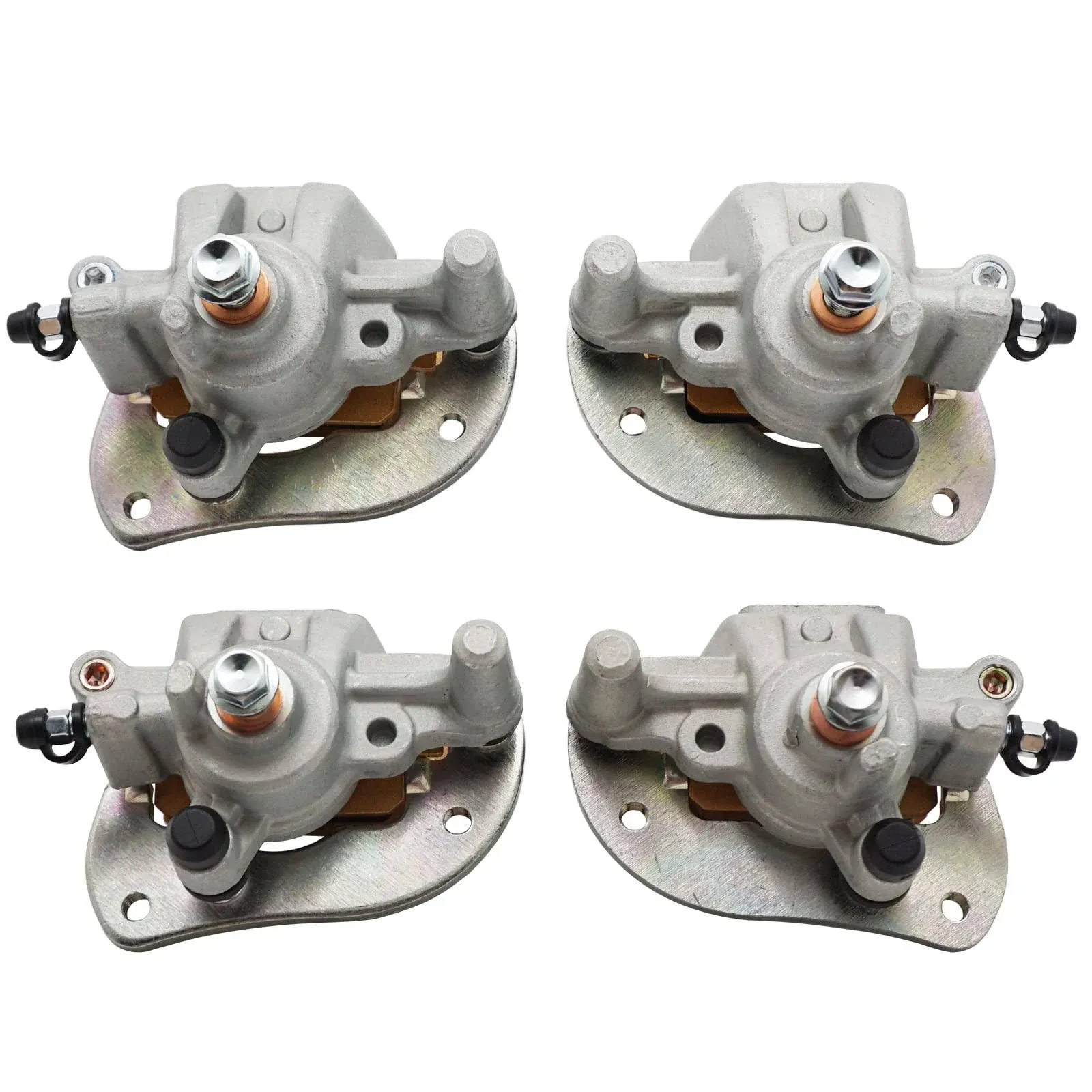 M MATI Front & Rear Brake Calipers for Yamaha ATV 2009-2014 Grizzly 550 YFM550 2007-2020 Grizzly 700 YFM700 with Pads 3B4-2580T 3B4-2580U 3B4-2580V 3B4-2580W