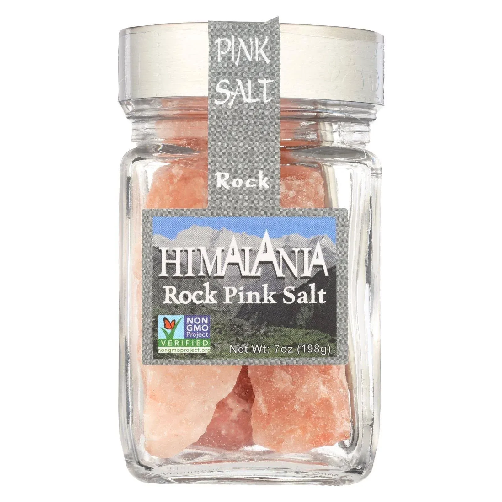 NATIERRA Himalania Himalayan Rock Pink Salt Glass Jar with Grater | Unrefined & Non-GMO | 7 Ounce