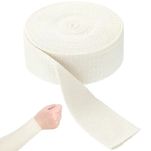 Tondiamo Cotton Tubular Stockinette Gauze Roll Tubular Arm Stocking Elastic Leg Stockinette Tubing Compression Tube Sleeve Bandage for Cast Plaster Comfort Wear Sweat Absorbent (2 Inch X 11 Yard)