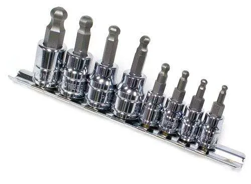 Powerbuilt 642403 Metric Wobble Ball Hex Bit Set, 8-Piece