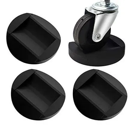 Bed Stoppers Furniture Stopper, 4 Pack Wheel Stoppers Furniture Caster Cups - Premium Solid Rubber Caster Cups Furniture Cups Fits to All Floors & Wheels of Sofas, Beds, Chairs, Prevents Scratches