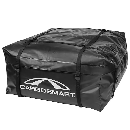 CargoSmart Rainproof Roof Top Cargo Carrier — Soft Sided Cargo Bag Carrier for Car Top, 36”x30”x16” — Up to 10 Cubic Feet of Storage, Easily Mounts to Vehicle’s Bare Roof, Roof Rack or Roof Top Basket