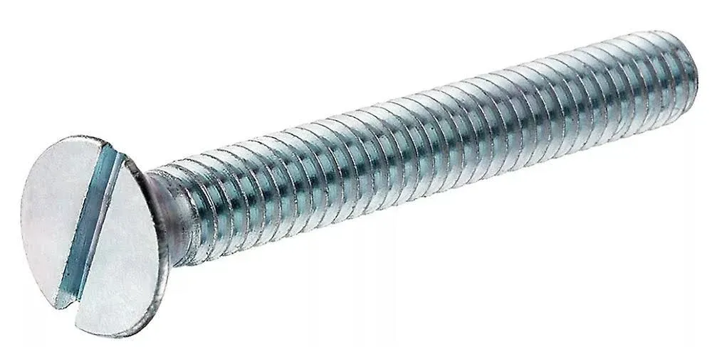 7761 Flat Head Slotted Machine Screw with Nut, 6-32-Inch x 1-Inch, 10-Pack, 1 inches, No Color