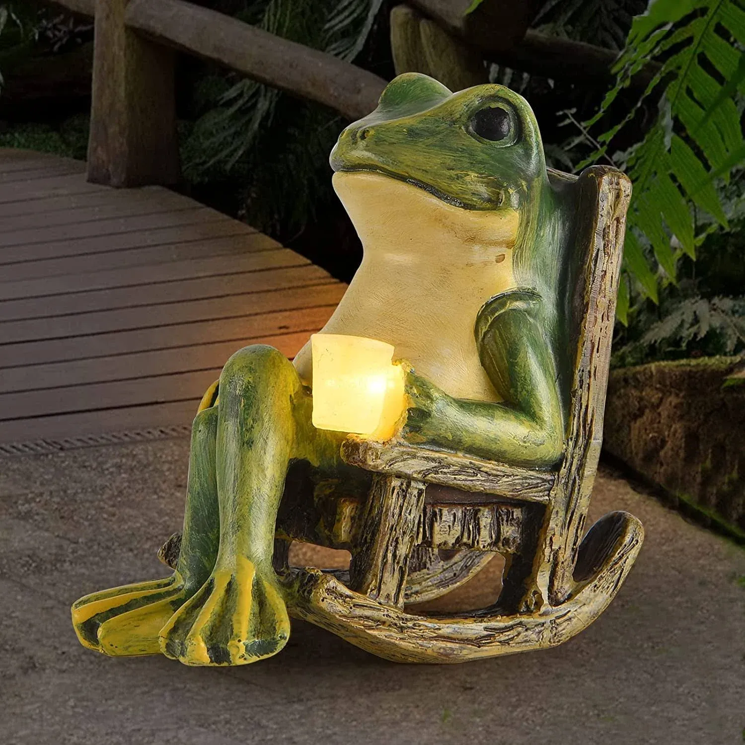 FOXMIS Miniature Frog Garden Statue Christmas Decorations Fairy Garden ...