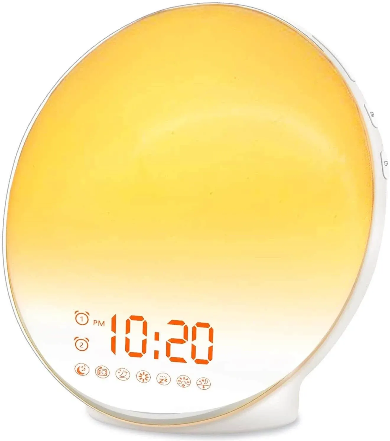 Wake Up Light Sunrise Alarm Clock Radio Bedside Lamp With Sleep Aid Dual Alarms 