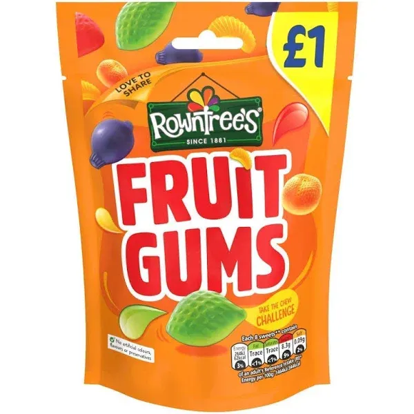 Rowntrees Fruit Gums 120g (Pack of 3)